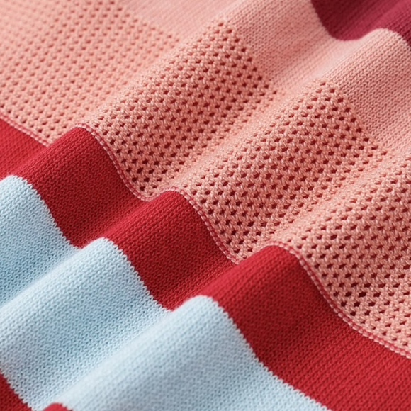 Striped Knit Dress with Leg Slit - Picture 6 of 7